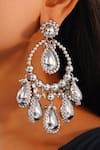 Shop_Vaidaan_Silver Plated Beads, Stones Goonj Embellished Earrings _at_Aza_Fashions