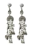 Shop_Vaidaan_Silver Plated Beads, Stones Shringarika Embellished Earrings _at_Aza_Fashions