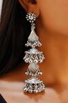 Buy_Vaidaan_Silver Plated Beads Sira Embellished Earrings _at_Aza_Fashions