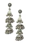 Shop_Vaidaan_Silver Plated Beads Sira Embellished Earrings _at_Aza_Fashions