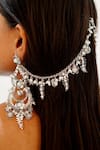 Buy_Vaidaan_Silver Plated Pearls, Stones Tiya Embellished Earrings _at_Aza_Fashions