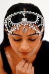 Vaidaan_Silver Plated Liana Embellished Mathapatti _Online_at_Aza_Fashions