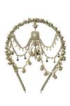 Shop_Vaidaan_Silver Plated Liana Embellished Mathapatti _at_Aza_Fashions