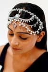 Buy_Vaidaan_Silver Plated Liana Embellished Mathapatti _at_Aza_Fashions