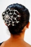 Vaidaan_Silver Ambar Embellished Hair Accessory _Online_at_Aza_Fashions