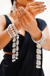 Buy_Vaidaan_Silver Plated Beads, Pearls Jyotsna Embellished Kaleeras _at_Aza_Fashions