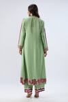 Shop_Label Niti Bothra_Green Tencel, Silk Organza Beads, Sequins, Embroidery, Floral Pattern Kurta Set _at_Aza_Fashions