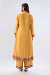 Shop_Label Niti Bothra_Yellow Tencel, Silk Organza Beads, Sequins, Embroidery Floral Pattern Kurta Set _at_Aza_Fashions
