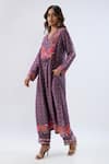 Buy_Label Niti Bothra_Purple Tencel, Silk Organza Beads, Sequins, Embroidery Floral Pattern Kurta Set _Online_at_Aza_Fashions