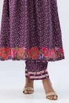Shop_Label Niti Bothra_Purple Tencel, Silk Organza Beads, Sequins, Embroidery Floral Pattern Kurta Set _Online_at_Aza_Fashions