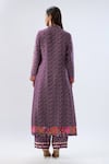 Shop_Label Niti Bothra_Purple Tencel, Silk Organza Beads, Sequins, Embroidery Floral Pattern Kurta Set _at_Aza_Fashions