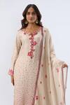 Buy_Label Niti Bothra_Ivory Tencel, Silk Organza Beads, Sequins, Embroidery, Floral Pattern Kurta Set _Online_at_Aza_Fashions