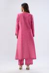 Shop_Label Niti Bothra_Pink Tencel, Silk Organza Embroidery, Beads, Sequins Polka Dot Print Kurta Set _at_Aza_Fashions