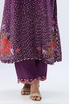 Buy_Label Niti Bothra_Purple Tencel, Silk Organza Embroidery, Beads, Sequins Blossom Pattern Kurta Set 