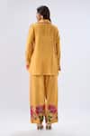 Shop_Label Niti Bothra_Yellow Tencel Beads, Sequins, Embroidery Polka Dot Print Shirt With Pant _at_Aza_Fashions