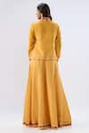 Shop_Label Niti Bothra_Yellow Tencel Beads, Sequins, Embroidery Floral Pattern Shirt With Sharara _at_Aza_Fashions