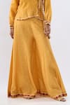 Buy_Label Niti Bothra_Yellow Tencel Beads, Sequins, Embroidery Floral Pattern Shirt With Sharara _Online_at_Aza_Fashions