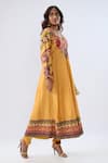 Label Niti Bothra_Yellow Tencel, Silk Organza Embroidery, Beads, Blossom Pattern Kurta Set _Online_at_Aza_Fashions