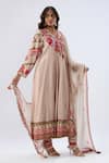 Buy_Label Niti Bothra_Pink Tencel, , Organza Beads, Sequins, Floral Blossom Kurta Set _Online_at_Aza_Fashions