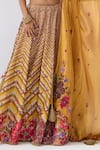 Label Niti Bothra_Yellow Chanderi , , Chanderi, Organza Stripe Pattern Lehenga Set _at_Aza_Fashions