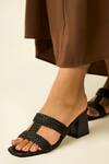 Shop_Heel Your Sole_Black Liona Woven Braided Upper Block Heels 