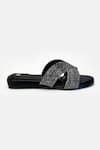 Buy_Heel Your Sole_Black Rhinestones Dazzle Embellished Criss-cross Strap Wedges _Online_at_Aza_Fashions