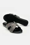 Shop_Heel Your Sole_Black Rhinestones Dazzle Embellished Criss-cross Strap Wedges _Online_at_Aza_Fashions