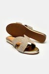 Buy_Heel Your Sole_Gold Rhinestones Dazzle Embellished Cross Strap Flats 