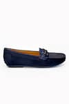 Heel Your Sole_Navy Anne Leather Loafers _Online_at_Aza_Fashions