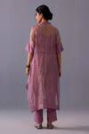 Shop_Label Shreya Sharma_Pink Tissue Collared Rohini Kurta With Pant _at_Aza_Fashions