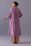 Shop_Label Shreya Sharma_Purple Silk, Cotton Round Neck Maya Pintuck Straight Kurta And Pant Set _at_Aza_Fashions