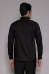 Shop_Lacquer Embassy_Black Cotton Satin Stanton Houndstooth Pattern Shirt _at_Aza_Fashions