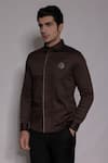 Buy_Lacquer Embassy_Brown Cotton Satin Piping Somertone Pintuck Shirt _Online_at_Aza_Fashions