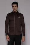 Buy_Lacquer Embassy_Brown Cotton Satin Piping Somertone Pintuck Shirt _at_Aza_Fashions