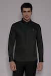 Buy_Lacquer Embassy_Green Cotton Satin Embroidery Ashbury Crest Placement Shirt _at_Aza_Fashions
