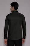 Shop_Lacquer Embassy_Green Cotton Satin Embroidery Ashbury Crest Placement Shirt _at_Aza_Fashions