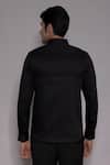 Shop_Lacquer Embassy_Black Cotton Satin Studs, Metallic Thread Fenton Tape Embellished Shirt _at_Aza_Fashions