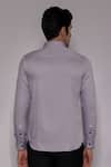 Shop_Lacquer Embassy_Purple Cotton Satin Embroidery, Piping Langley Placement Shirt _at_Aza_Fashions