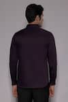 Shop_Lacquer Embassy_Purple Cotton Satin Piping Montclair Pintuck Shirt _at_Aza_Fashions