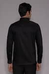 Shop_Lacquer Embassy_Black Cotton Satin Piping Inglewood Placement Embellished Shirt _at_Aza_Fashions