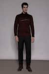Buy_Lacquer Embassy_Maroon Cotton Satin Zari, Embroidery Alderton Abstract Shirt _Online_at_Aza_Fashions