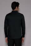 Shop_Lacquer Embassy_Emerald Green Cotton Satin Kingswell Mandarin Collar Shirt _at_Aza_Fashions