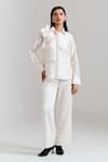 Buy Notsosure White Chanderi Silk Fabric Flowers 3d Floral Embellished Shirt And Pant Set at Aza Fashions Buy_Notsosure_White Chanderi Silk Fabric Flowers 3d Floral Embellished Shirt And Pant Set _at_Aza_Fashions