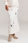 Notsosure_Off White Chanderi Silk Embroidery Collared Abstract Shirt With Skirt _Online_at_Aza_Fashions