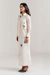 Notsosure_Off White Chanderi Silk Embroidery Collared Abstract Shirt With Skirt _at_Aza_Fashions