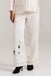Buy_Notsosure_Off White Chanderi Silk Beads Collared Abstract Embroidered Shirt With Pant _Online_at_Aza_Fashions