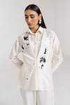 Notsosure_Off White Chanderi Silk Beads Collared Abstract Embroidered Shirt With Pant _at_Aza_Fashions