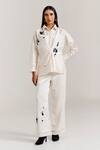 Buy_Notsosure_White Chanderi Silk Beads Collared Abstract Embroidered Shirt _Online_at_Aza_Fashions