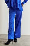 Shop_Notsosure_Blue Chanderi Silk Embroidery Collared Floral Shirt With Pant _Online_at_Aza_Fashions