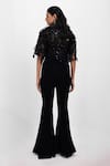Shop_Siddhant Agrawal_Black Polyester, Cotton, Silk Lace Eclipse Veinscript Trouser _at_Aza_Fashions